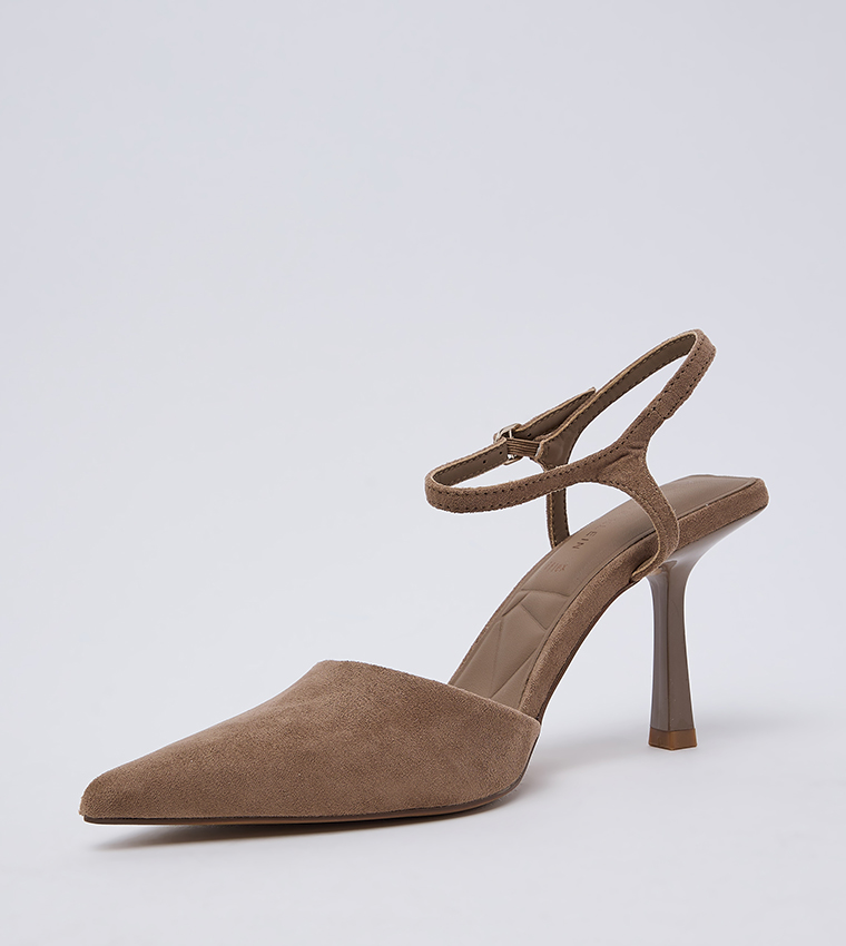 IBARAA Solid Ankle Strap Pumps