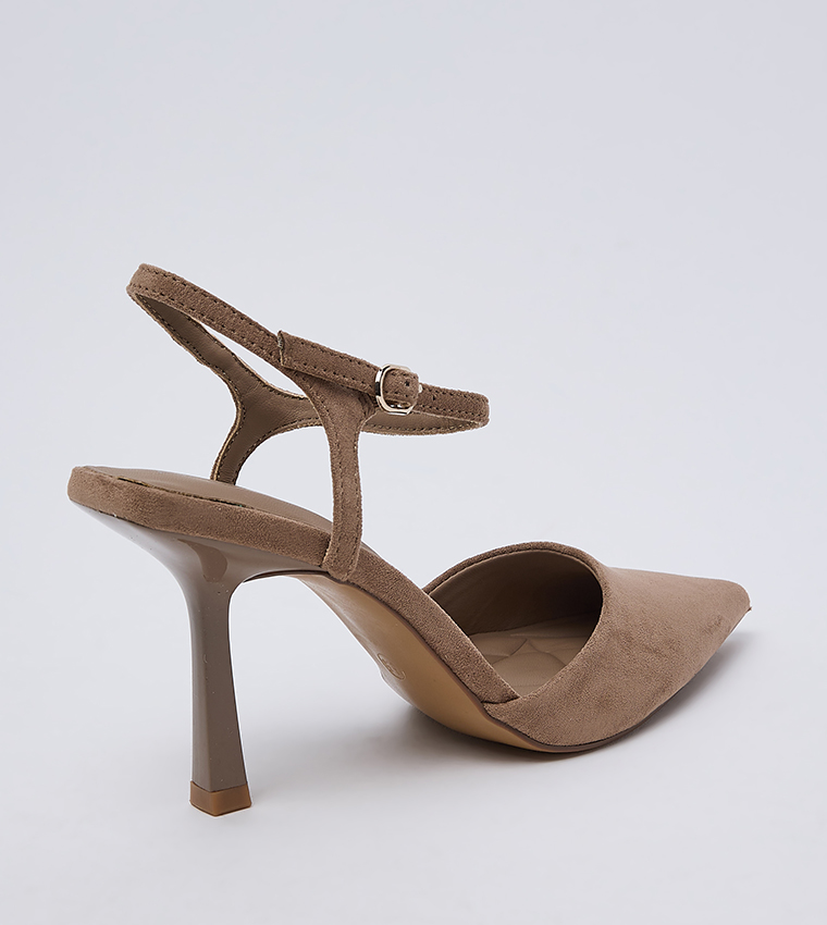 IBARAA Solid Ankle Strap Pumps