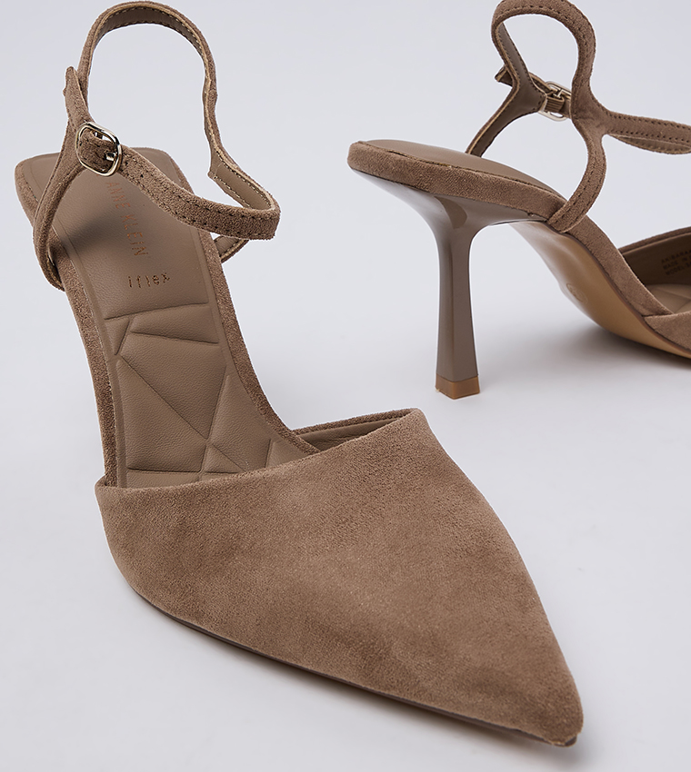 IBARAA Solid Ankle Strap Pumps