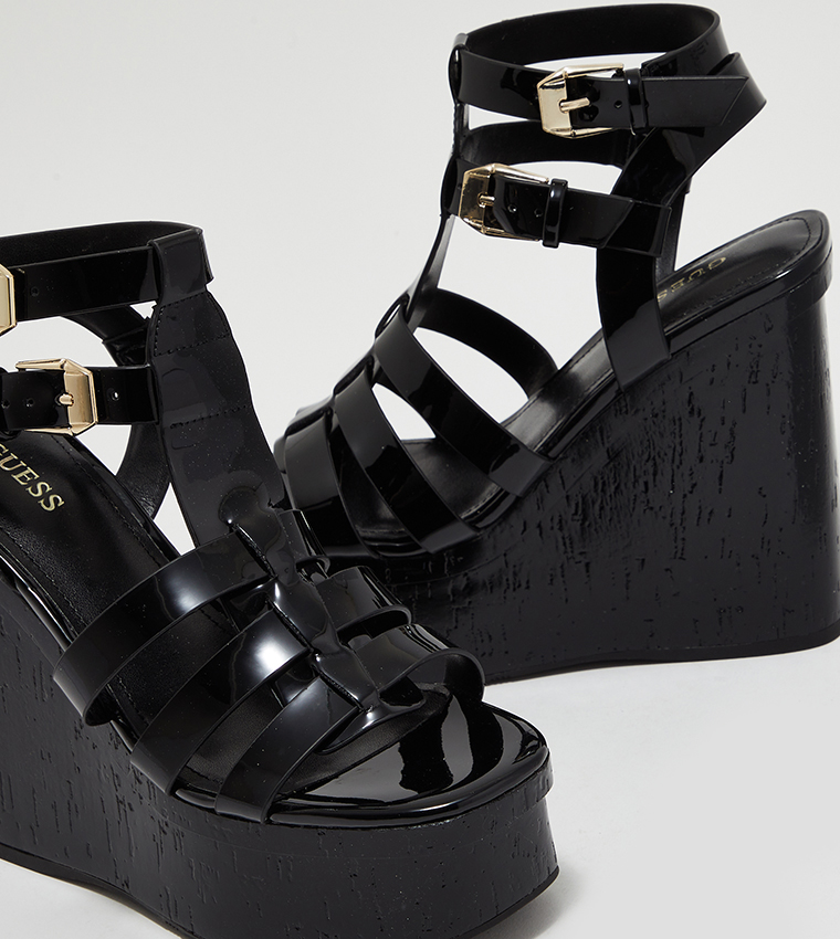 Guess sales black wedges