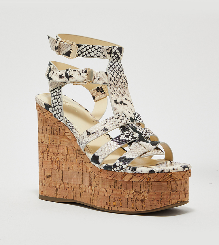 Snakeskin platform hot sale wedges