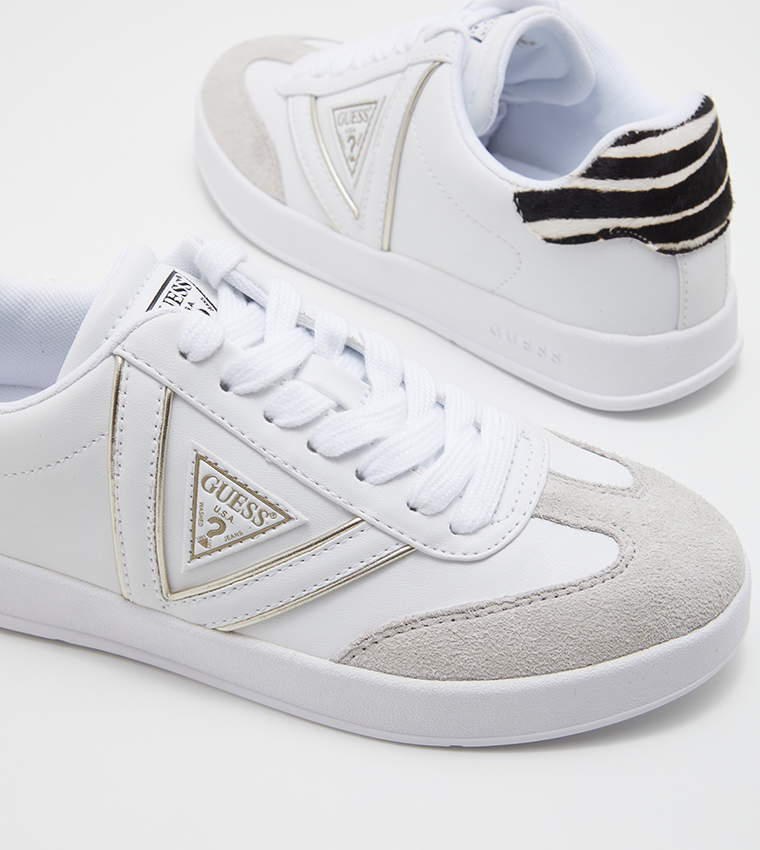 Buy Guess Logo Detail Lace Up Sneakers In White 6thStreet UAE