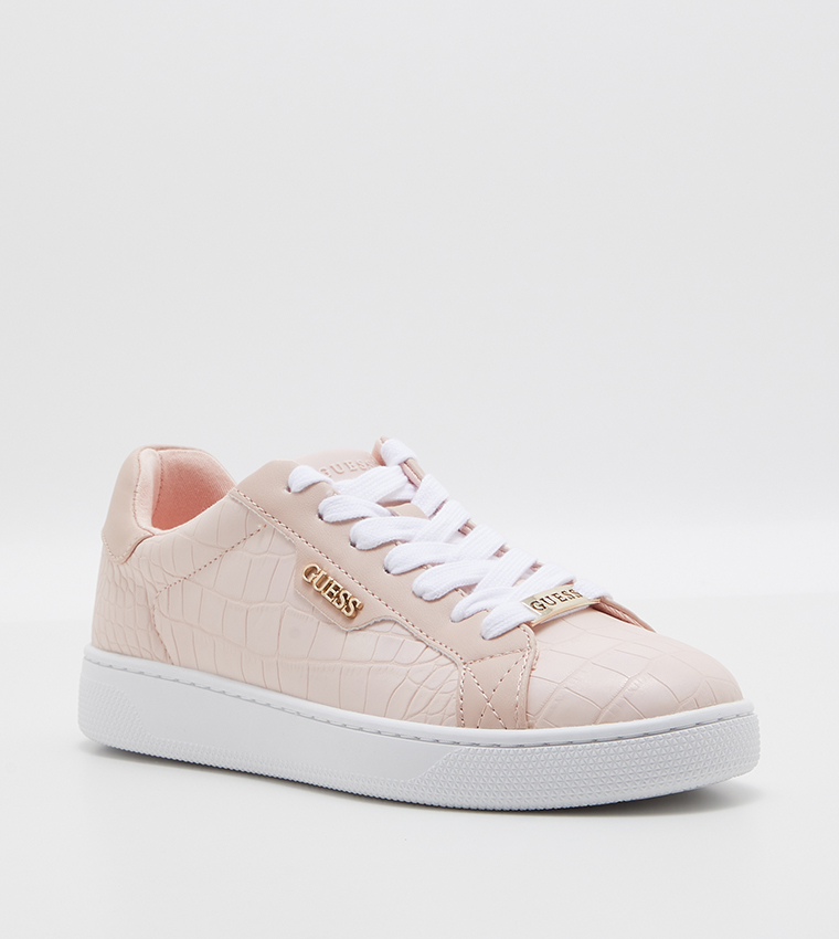 Buy Guess Croc Textured PU Sneakers In Pink 6thStreet Saudi Arabia