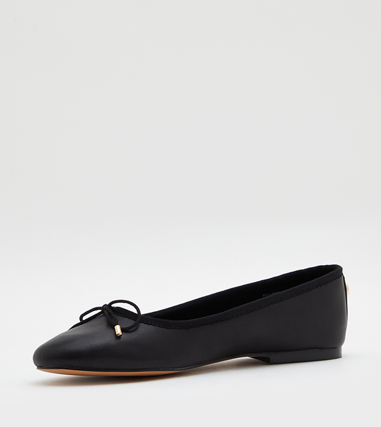 Buy Steve Madden Bellamie Bow Detail Ballerinas In Black 