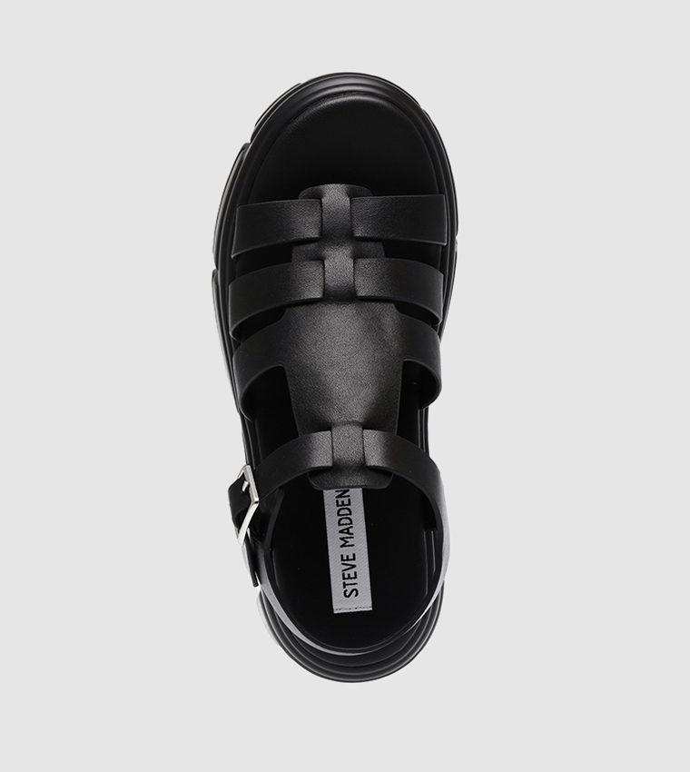 Black flat discount sandals sale