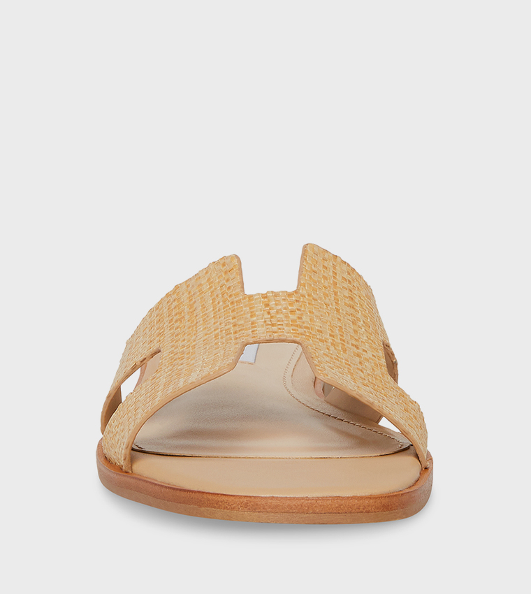 HADYN Textured Cut-Out Detail Flat Sandals