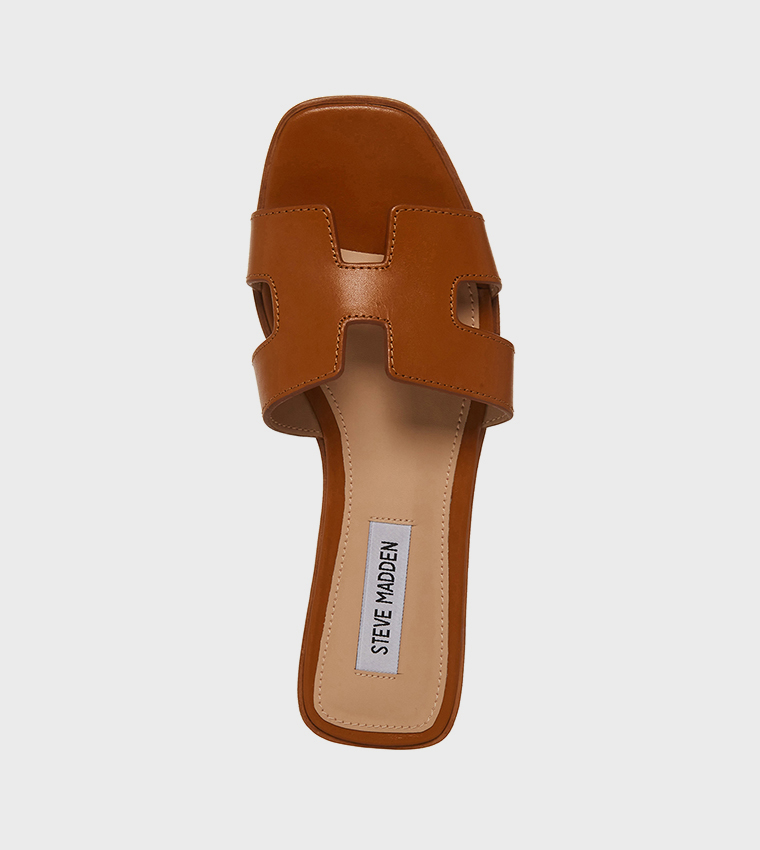 Buy Steve Madden HADYN Open Toe Flat Sandals In Brown | 6thStreet UAE
