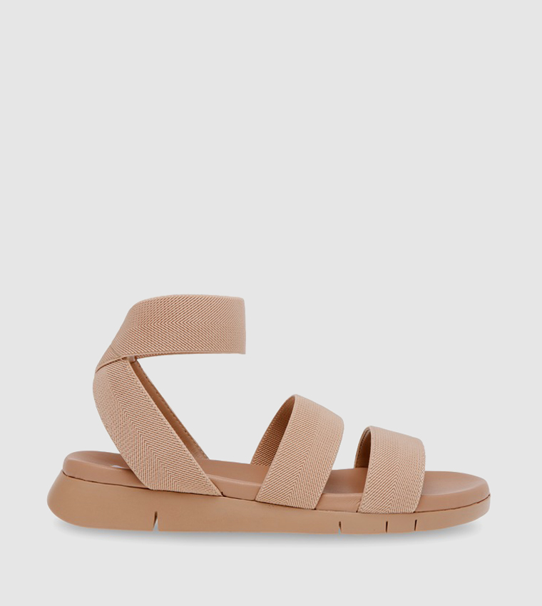 Buy Steve Madden INBOUND Open Toe Flat Sandals In Beige