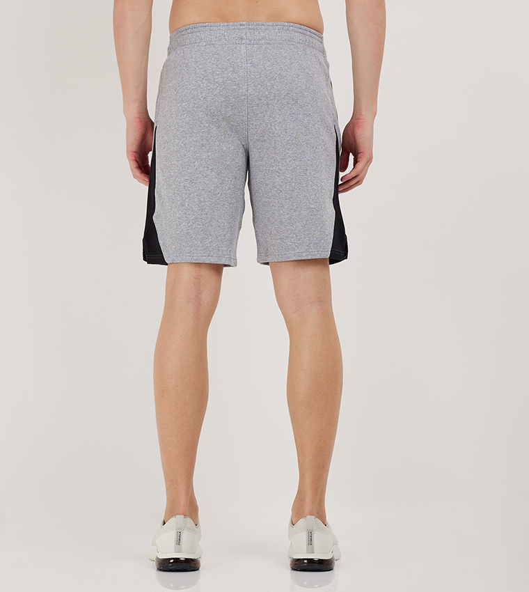 Buy Under Armour Curry Splash Logo Printed Fleece Shorts In Grey