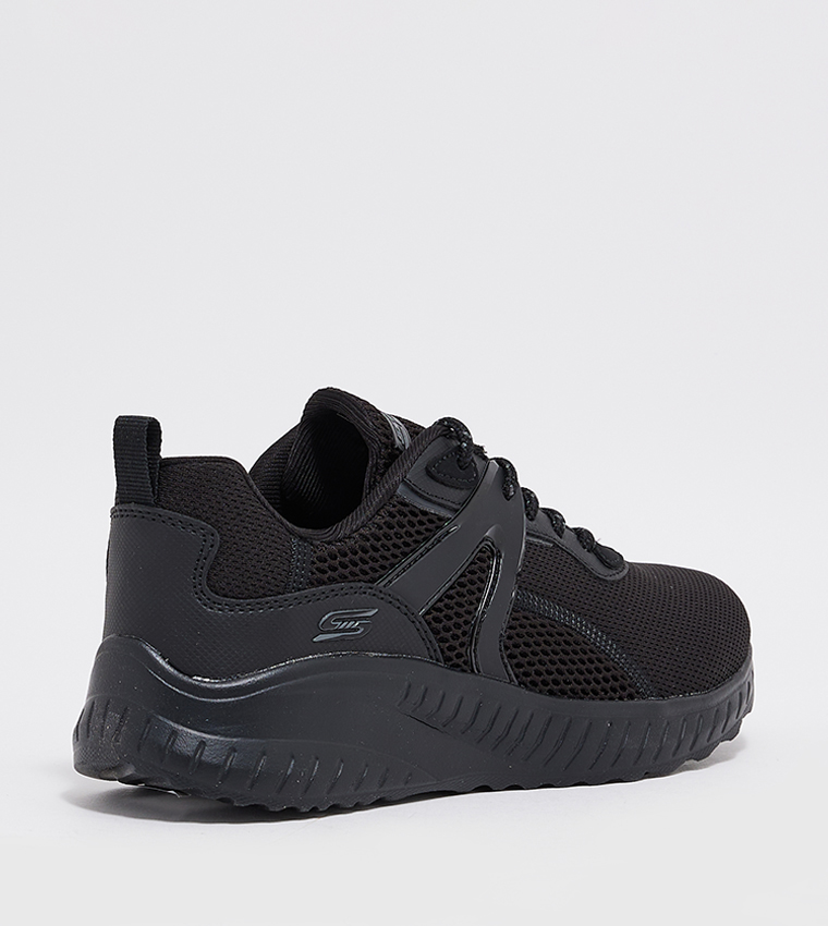 Buy Skechers BOBS SQUAD CHAOS Mesh Detail Lace Up Sneakers In Black ...