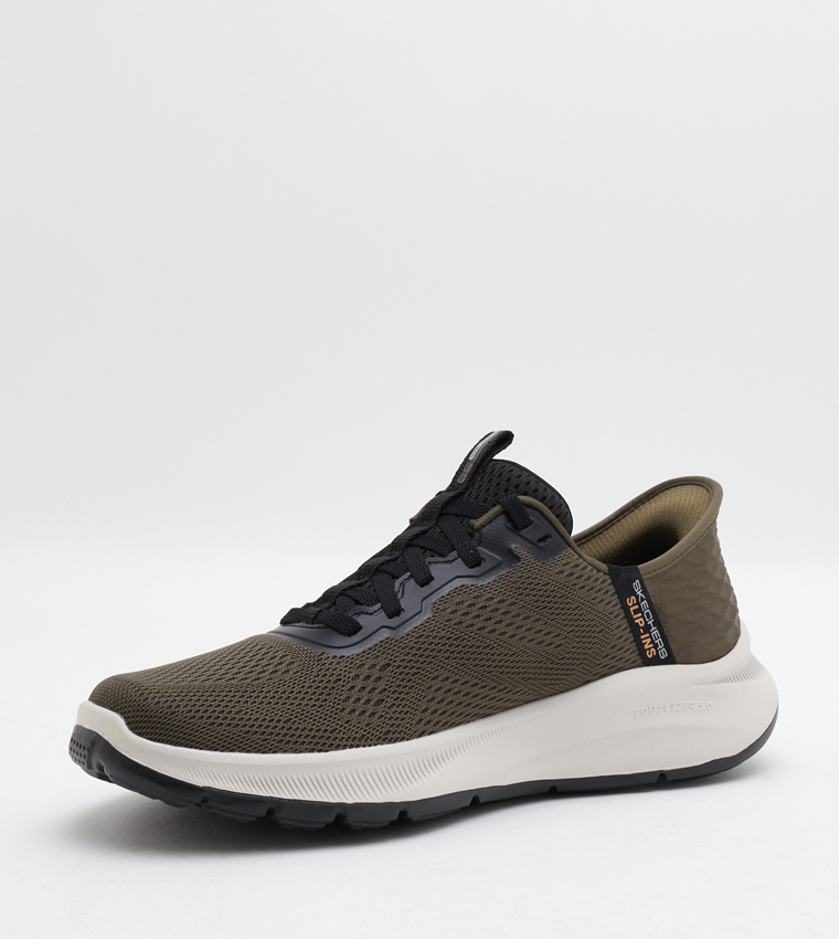 Buy Skechers EQUALIZER Knitted Slip On Shoes In Olive 6thStreet