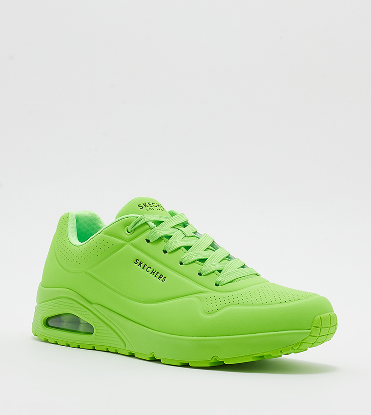 Neon green skechers on sale