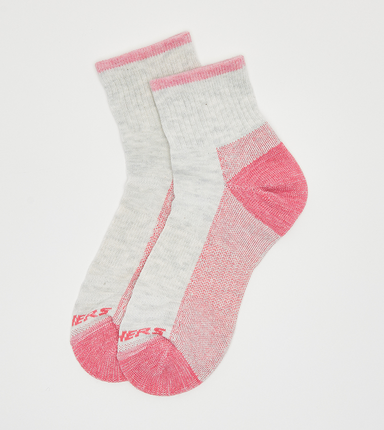 Pack of 2 Non Terry Trail Crew Socks