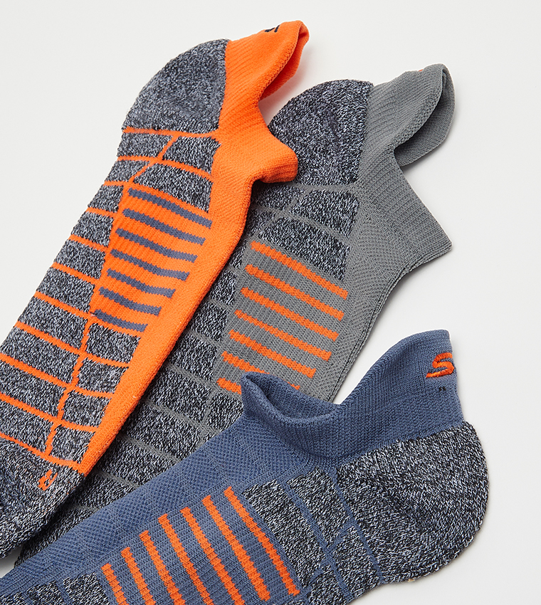 Pack of 3 Striped No Show Socks