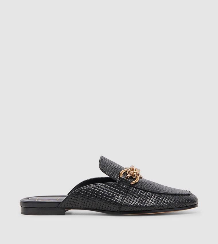 SOLINA Metal Accent Loafer Mules