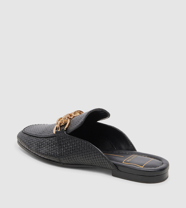 SOLINA Metal Accent Loafer Mules
