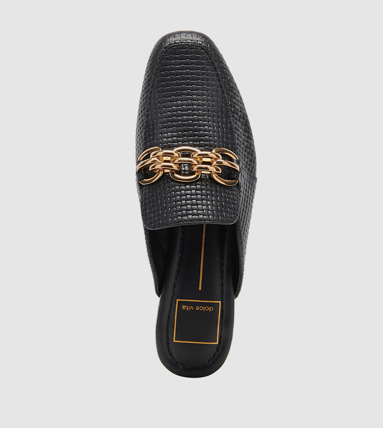 SOLINA Metal Accent Loafer Mules