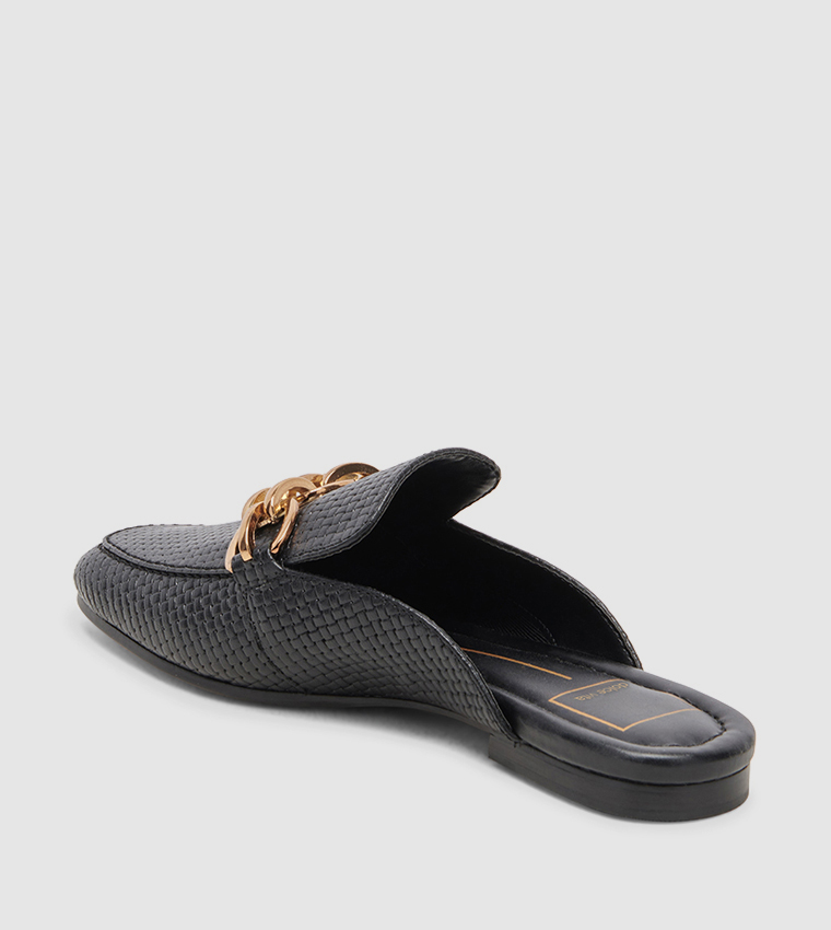 SOLINA Metal Accent Loafer Mules
