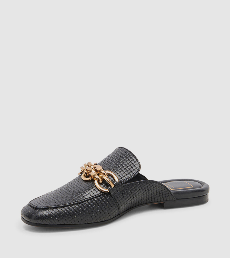 SOLINA Metal Accent Loafer Mules