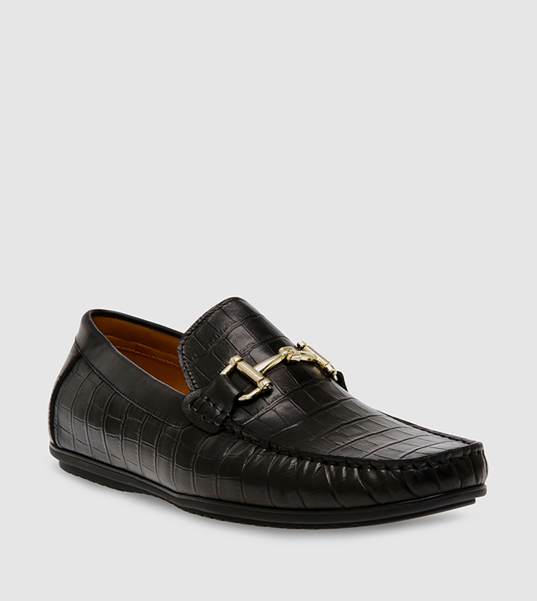 Black steve madden store loafers