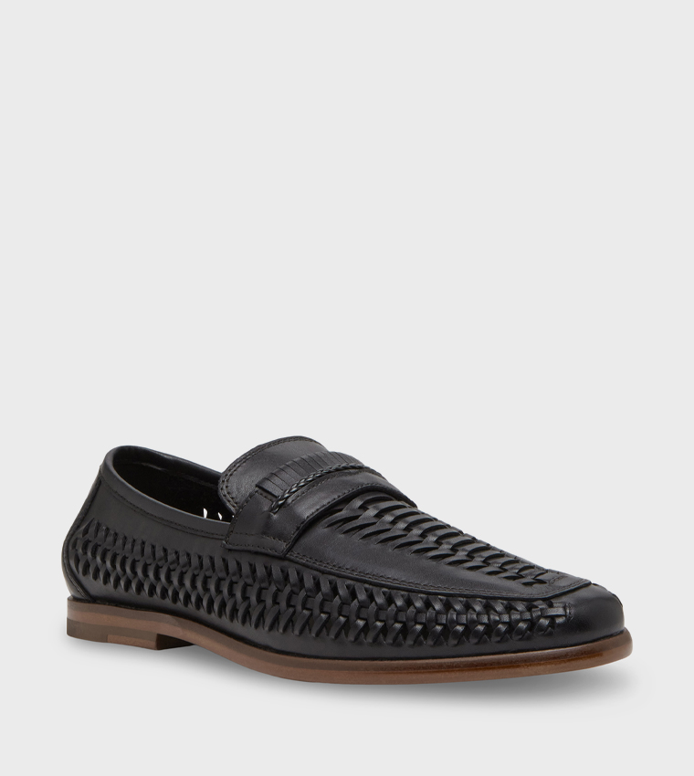 FIELDSZBORO Braided Leather Casual Slip-Ons