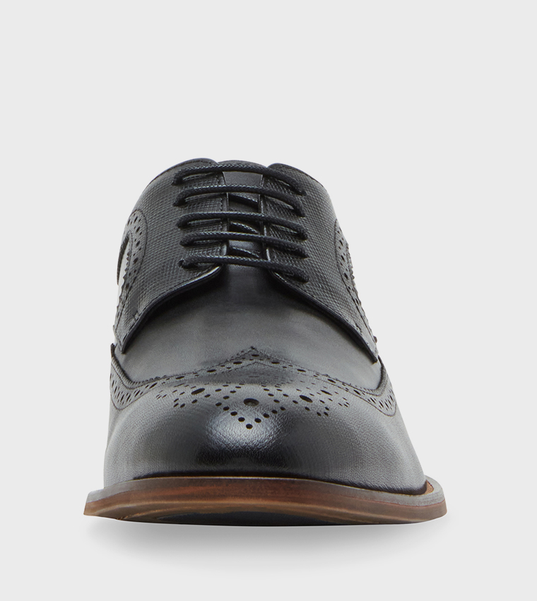 BENEDICT Textured Lace Up Brogue Shoes