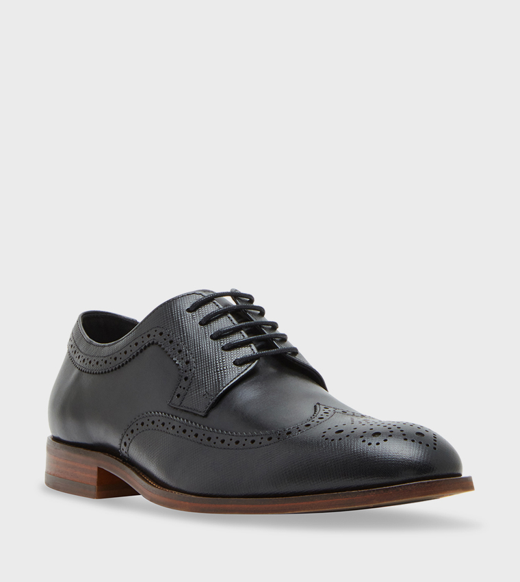 BENEDICT Textured Lace Up Brogue Shoes