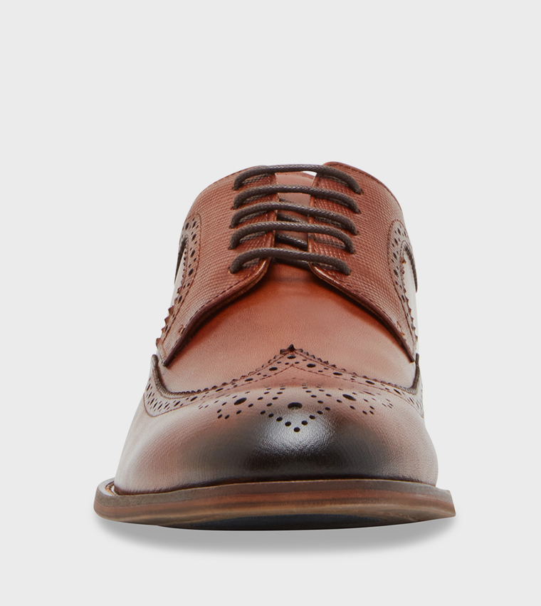 BENEDICT Textured Lace Up Brogue Shoes