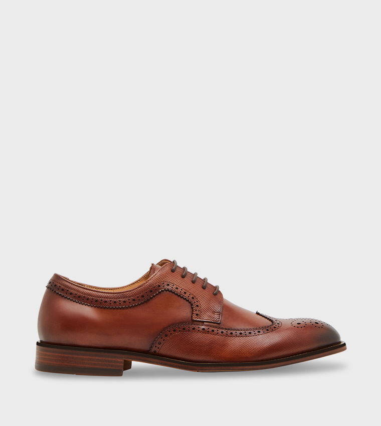 BENEDICT Textured Lace Up Brogue Shoes