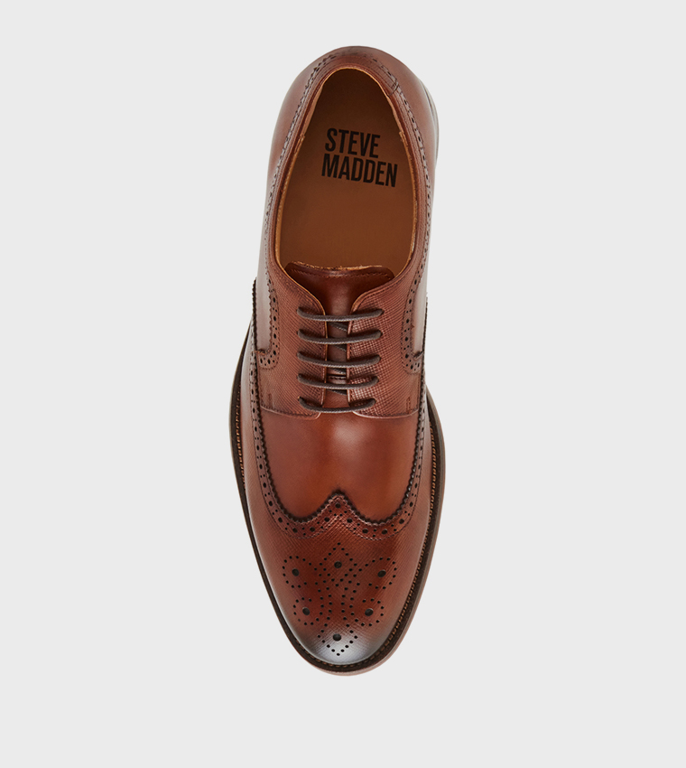 BENEDICT Textured Lace Up Brogue Shoes