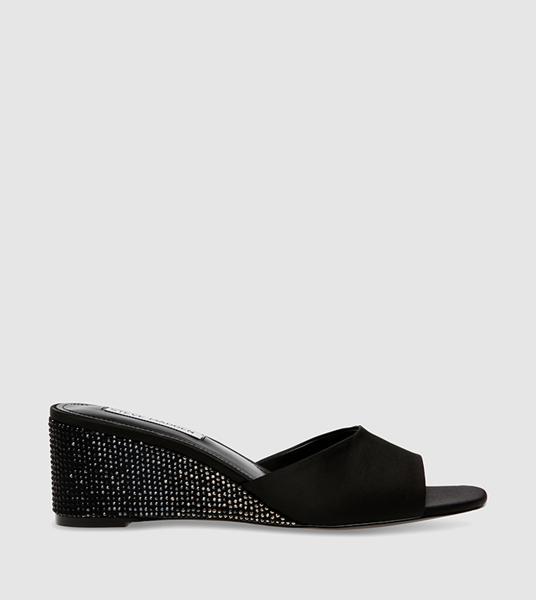 Steve madden black wedge sales sandals