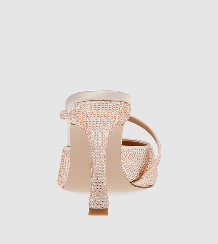 SPARKUP Embellished Pointed Toe Heeled Mules