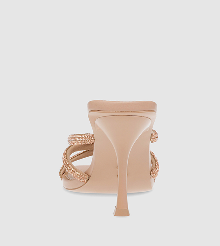INTRICACY Embellished Open Toe Heel Sandals
