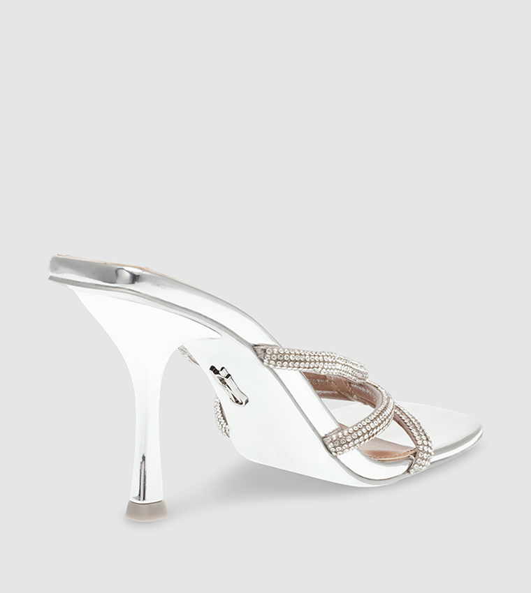 INTRICACY Embellished Open Toe Heel Sandals