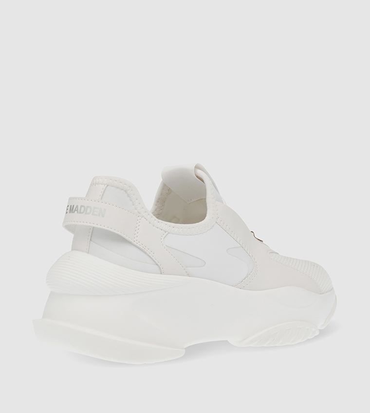 Buy Steve Madden BACKFIRE Mesh Detail Low Top Sneakers In White ...