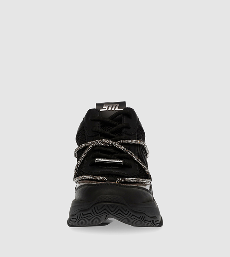 Buy Steve Madden MOTOCROSS Embellished Lace Up Sneakers In