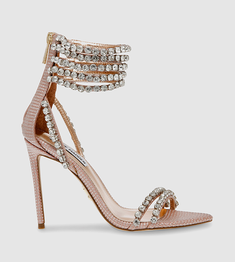 Buy Steve Madden BONJOUR Embellished D'Orsay Heel Sandals In Pink