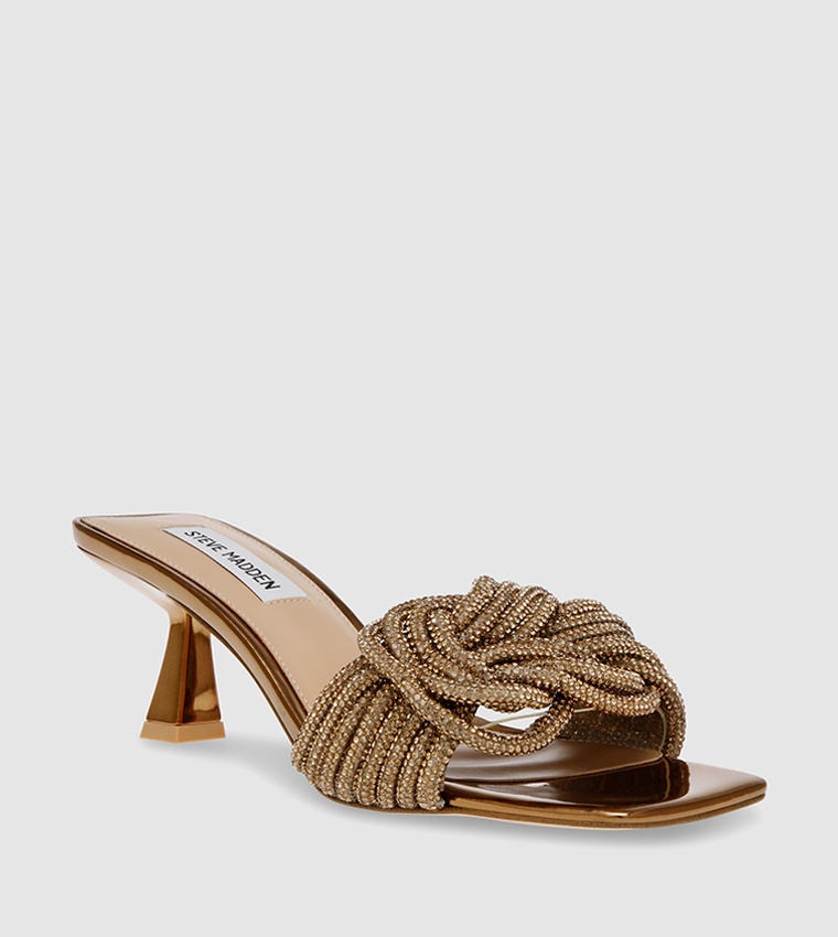 Bronze kitten heel sandals hotsell