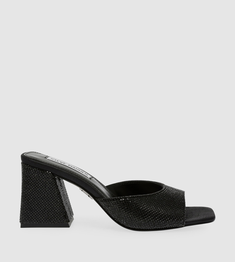 GLOWING-R Embellished Open Toe Block Heel Sandals