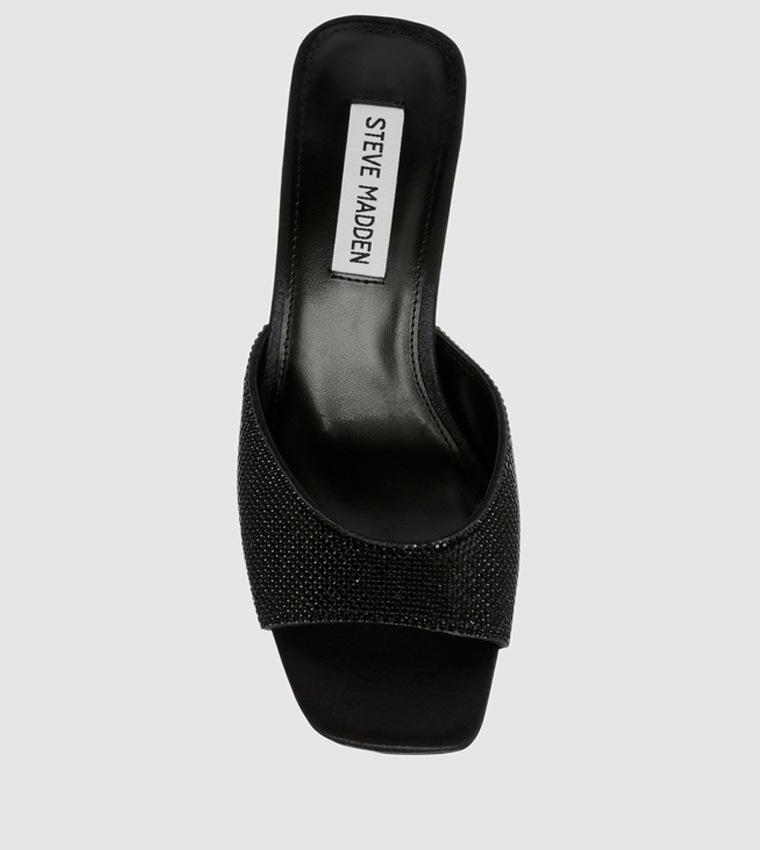 GLOWING-R Embellished Open Toe Block Heel Sandals
