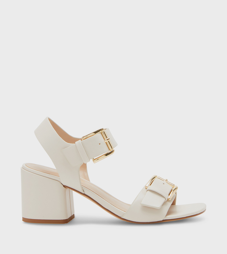 ALMAA Ankle Strap Block Heel Sandals