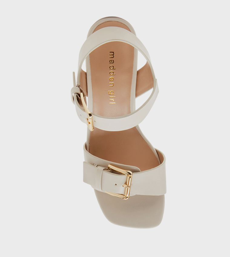 ALMAA Ankle Strap Block Heel Sandals