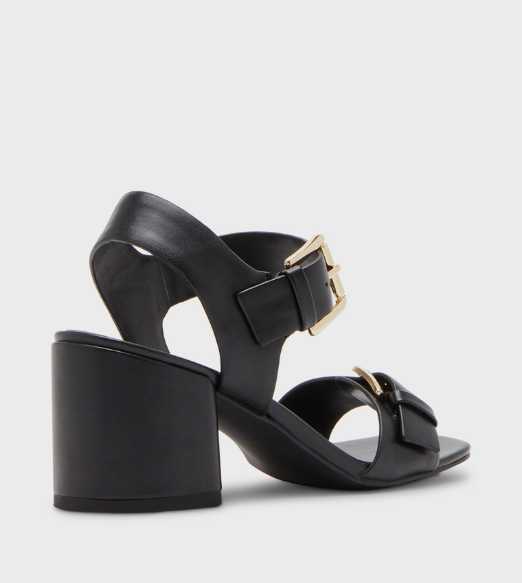 ALMAA Ankle Strap Block Heel Sandals