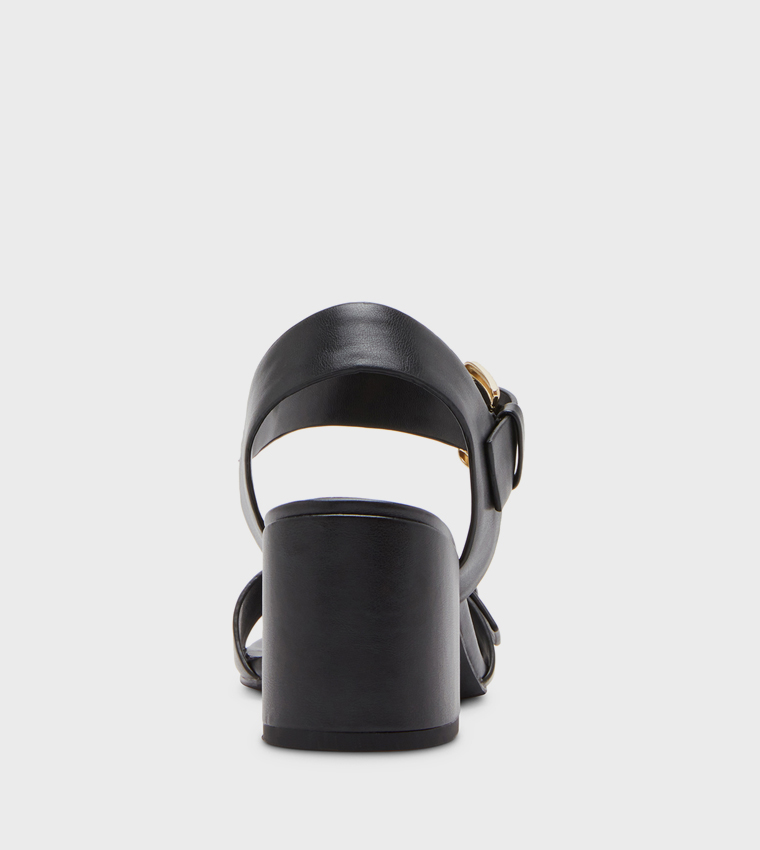 ALMAA Ankle Strap Block Heel Sandals