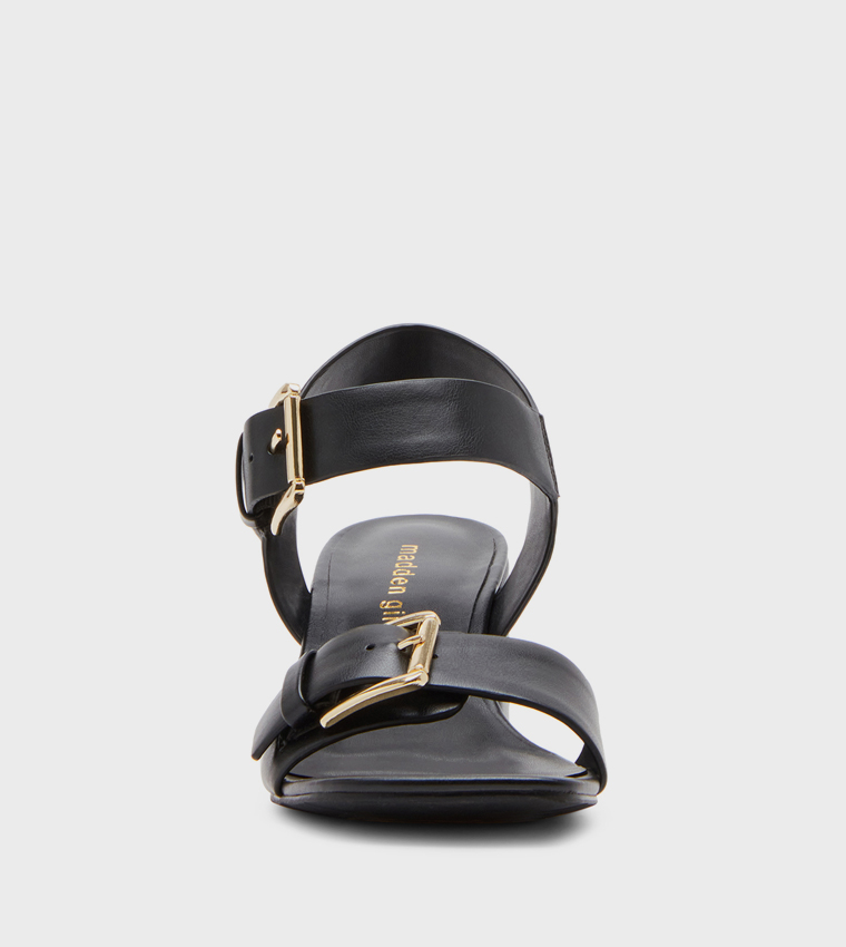 ALMAA Ankle Strap Block Heel Sandals