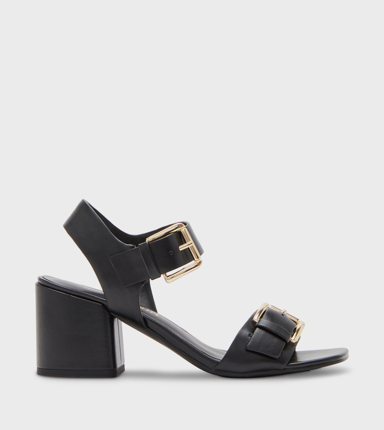 ALMAA Ankle Strap Block Heel Sandals