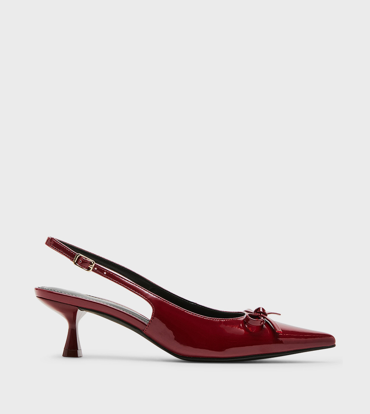 VOGUE Bow Detail Pointed Toe Slingback Pumps