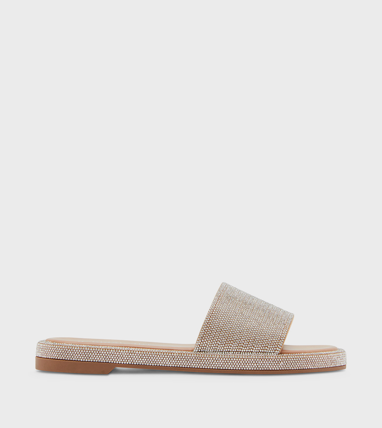 ADDIIE Embellished Open-Toe Flat Sandals