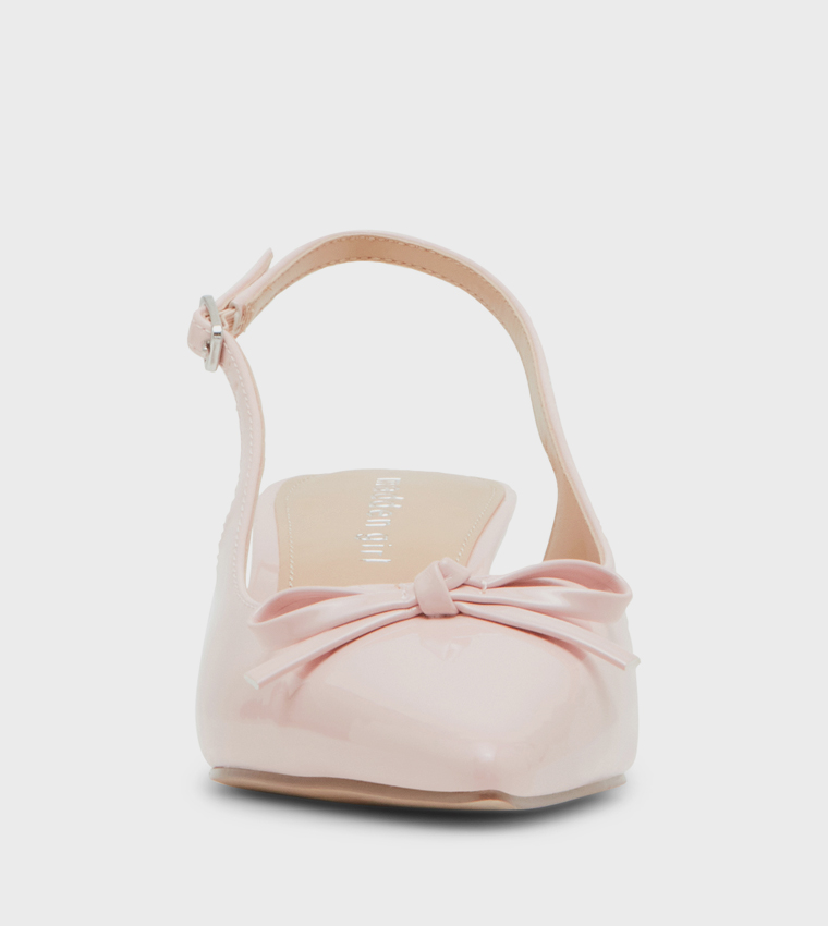 VOGUE Bow Detail Pointed Toe Slingback Pumps