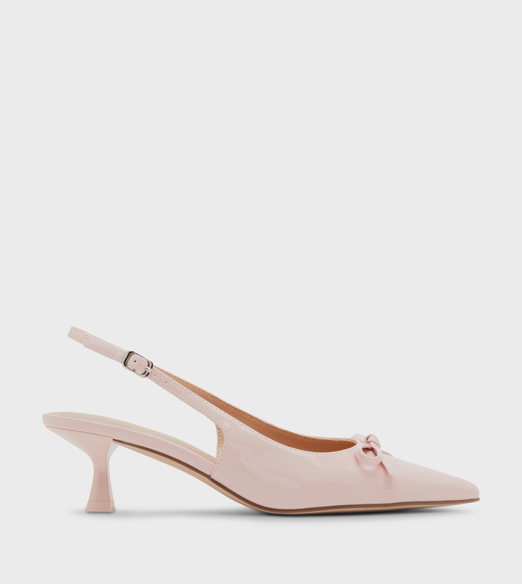 VOGUE Bow Detail Pointed Toe Slingback Pumps